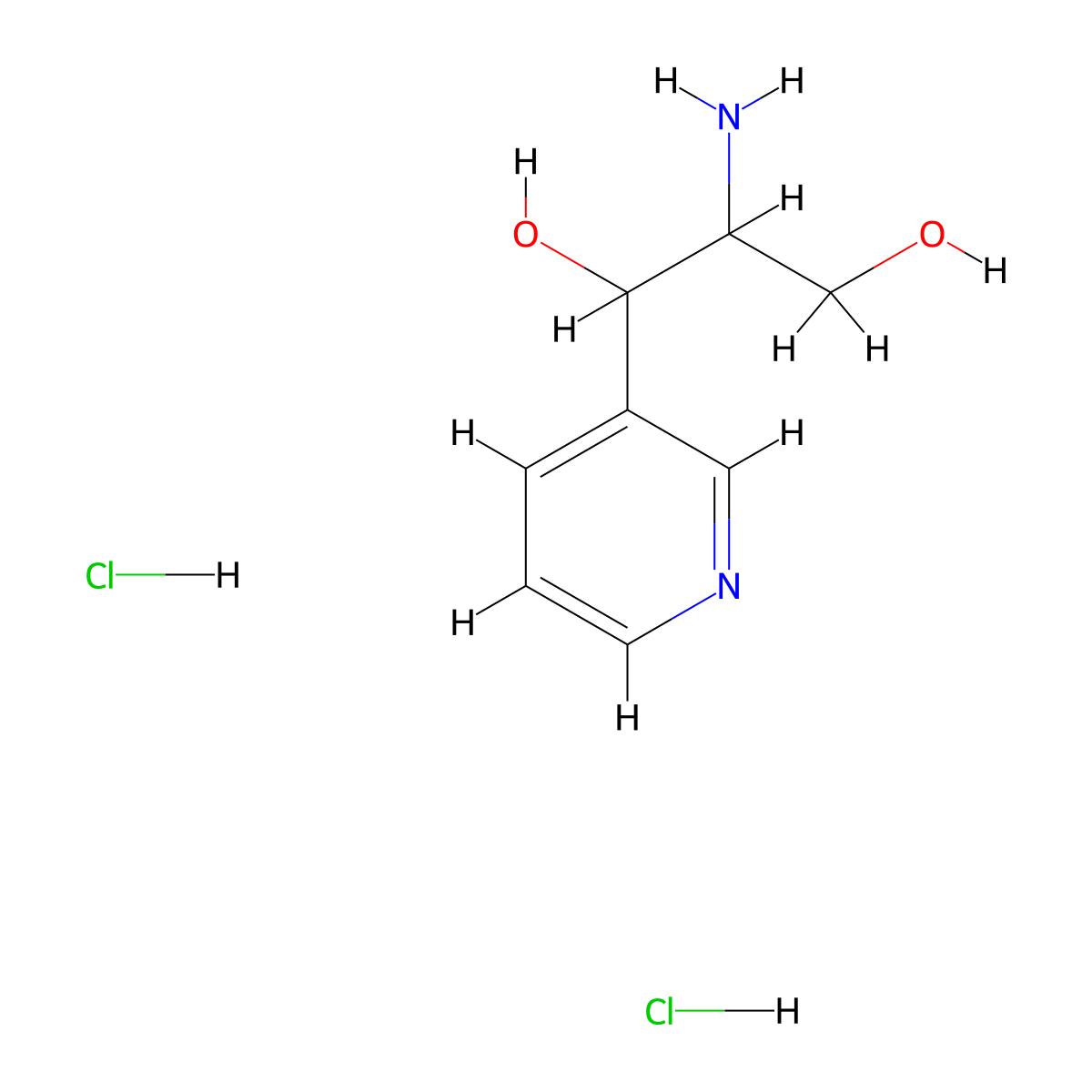 2-Amino-1-(pyridin-3-yl)propane-1,3-diol dihydrochloride molecular structure, CAS 2059975-55-0