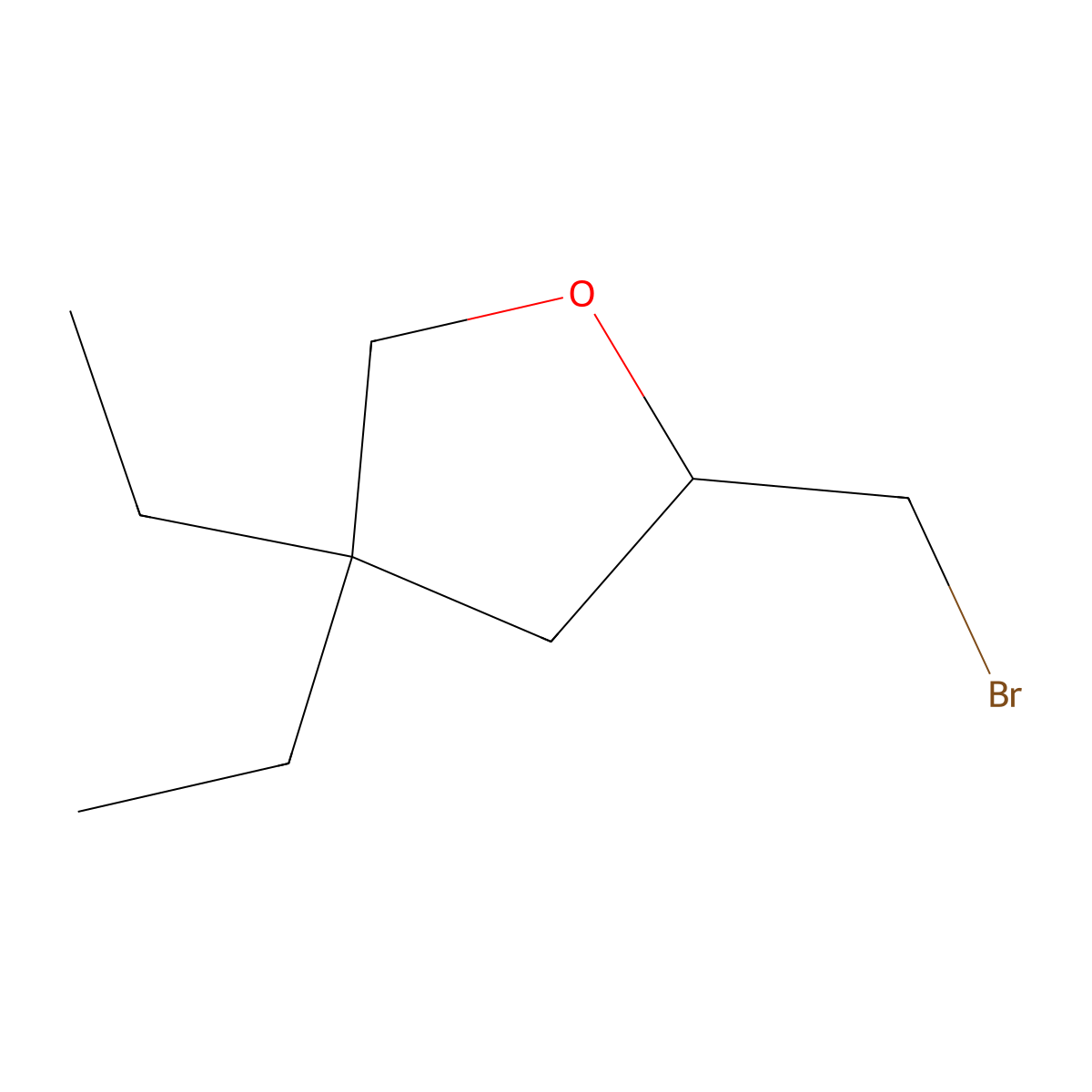 2-(Bromomethyl)-4,4-diethyloxolane molecular structure, CAS 2059975-56-1