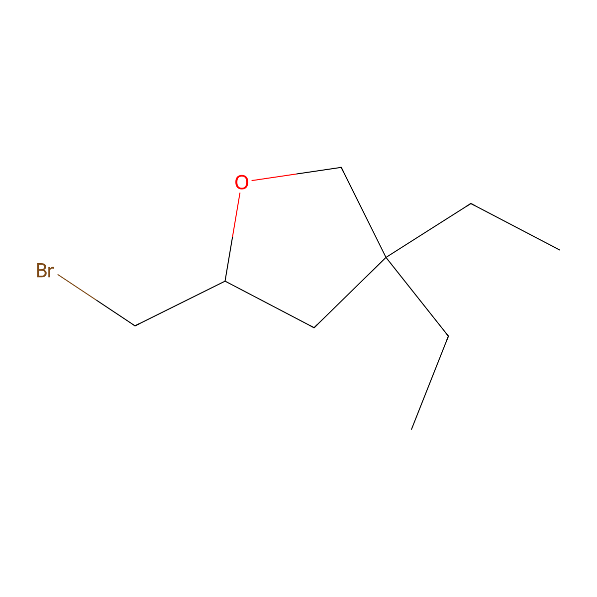 2-(Bromomethyl)-4,4-diethyloxolane molecular structure, CAS 2059975-56-1