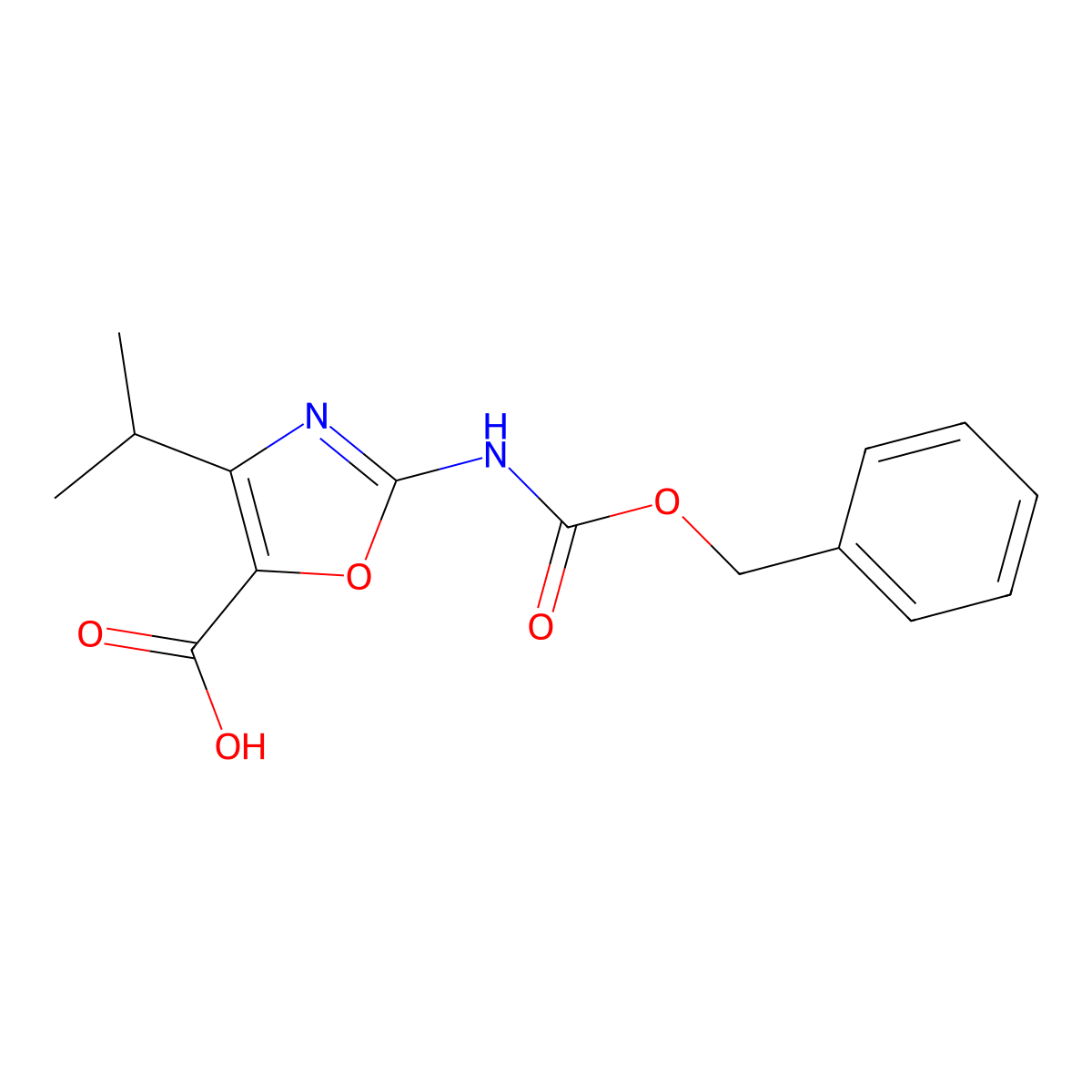 2-{[(Benzyloxy)carbonyl]amino}-4-(propan-2-yl)-1,3-oxazole-5-carboxylic acid molecular structure, CAS 2059975-59-4