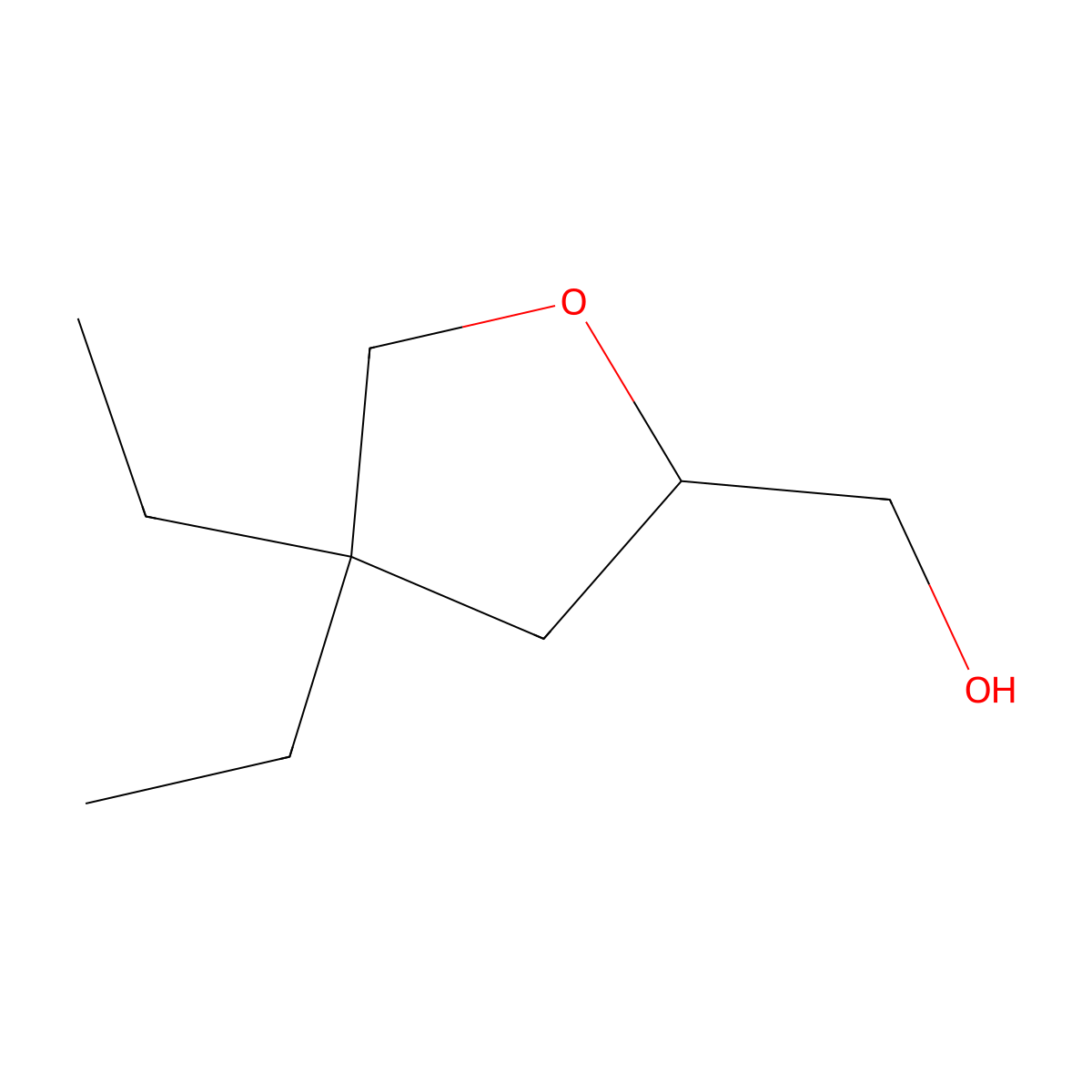 (4,4-Diethyloxolan-2-yl)methanol molecular structure, CAS 2059975-60-7