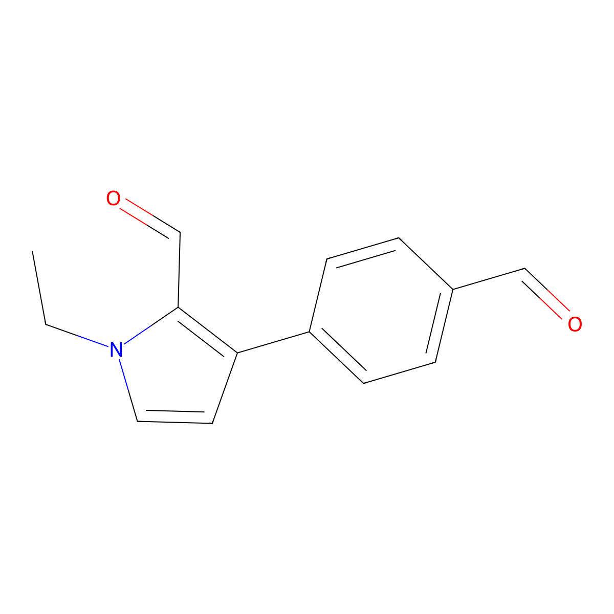 1-Ethyl-3-(4-formylphenyl)-1H-pyrrole-2-carbaldehyde molecular structure, CAS 2059975-61-8