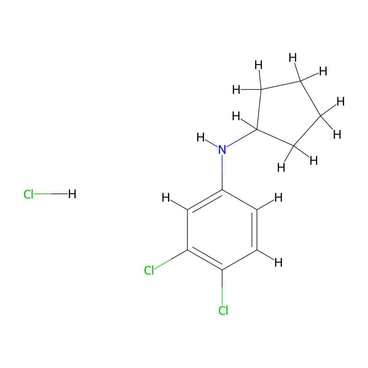 3,4-dichloro-N-cyclopentylaniline hydrochloride molecular structure, CAS 2059975-62-9
