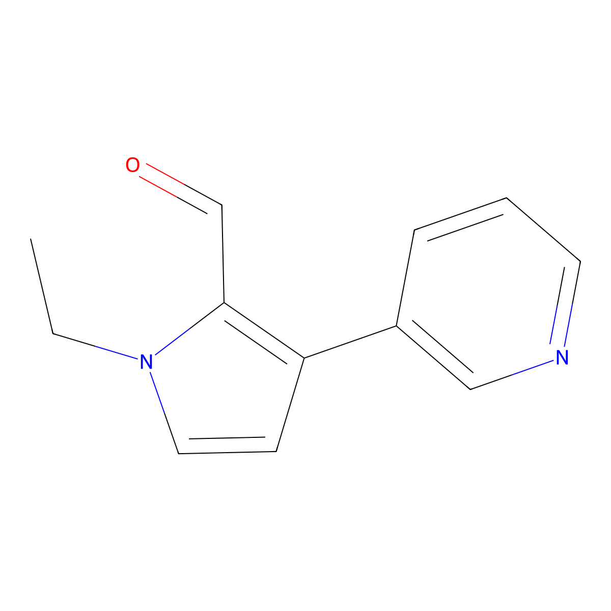 1-Ethyl-3-(pyridin-3-yl)-1H-pyrrole-2-carbaldehyde molecular structure, CAS 2059975-63-0