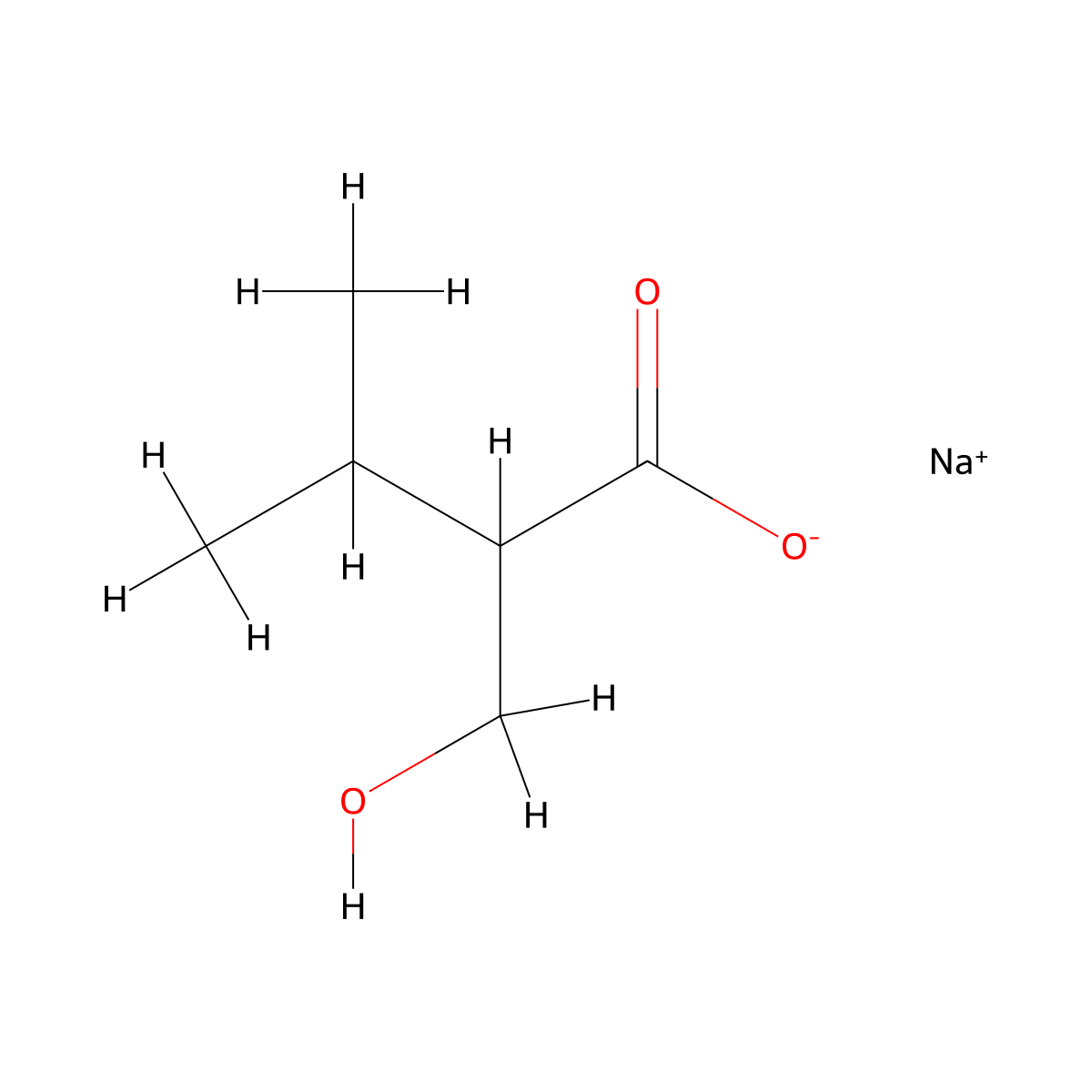 Sodium 2-(hydroxymethyl)-3-methylbutanoate molecular structure, CAS 2059975-72-1