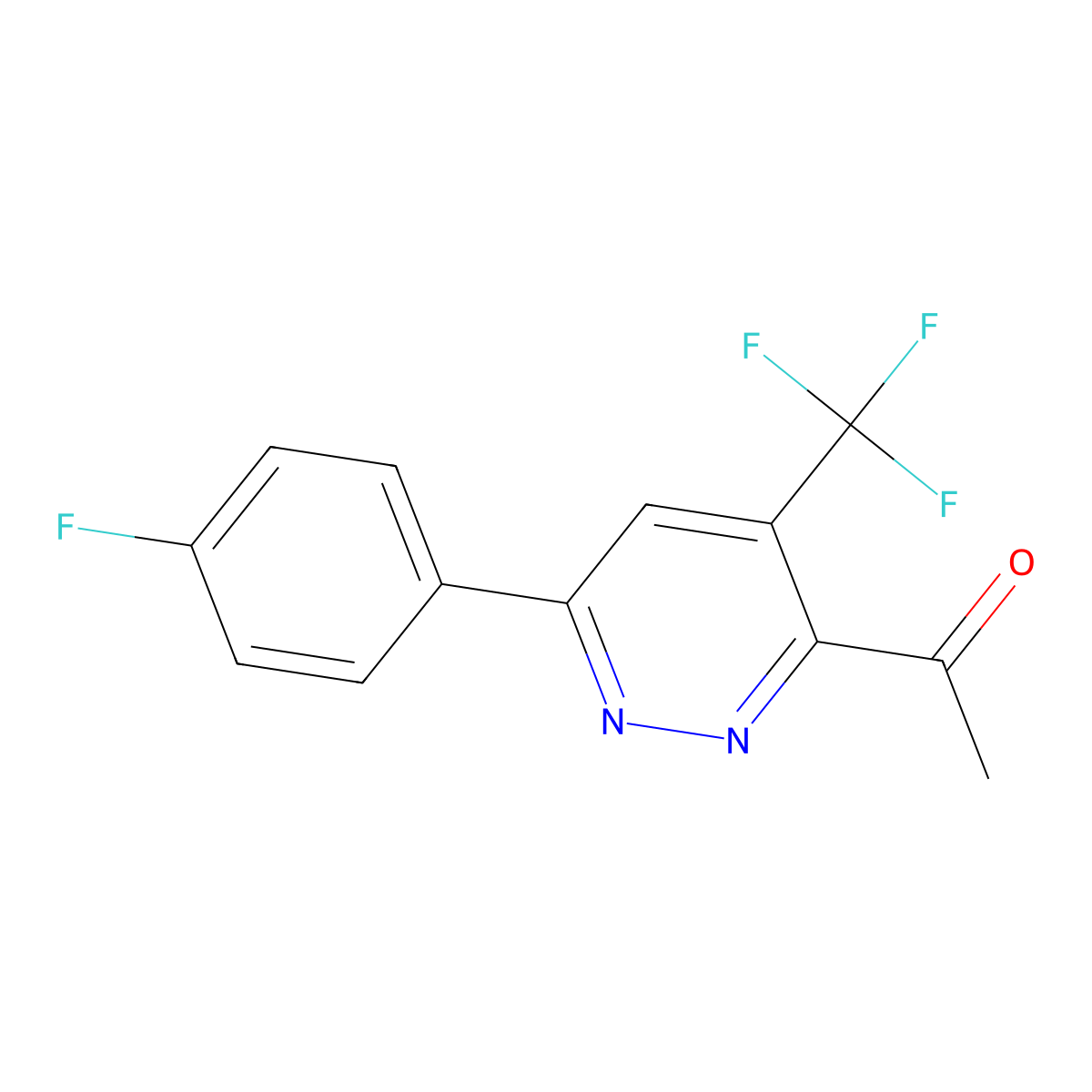 1-[6-(4-Fluorophenyl)-4-(trifluoromethyl)pyridazin-3-yl]ethan-1-one molecular structure, CAS 2059975-83-4