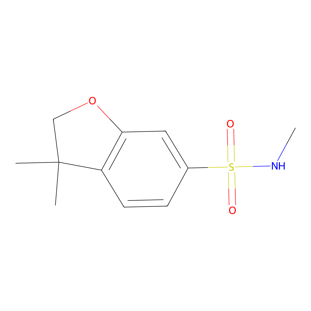 N,3,3-Trimethyl-2,3-dihydro-1-benzofuran-6-sulfonamide molecular structure, CAS 2059975-90-3