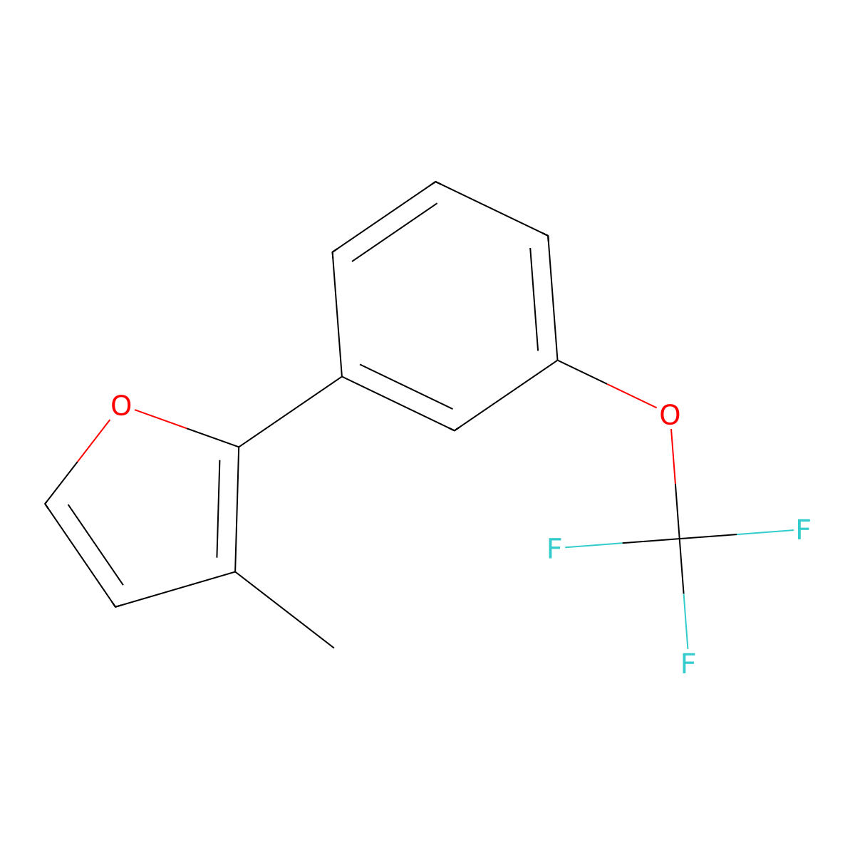 3-Methyl-2-[3-(trifluoromethoxy)phenyl]furan molecular structure, CAS 2059975-92-5