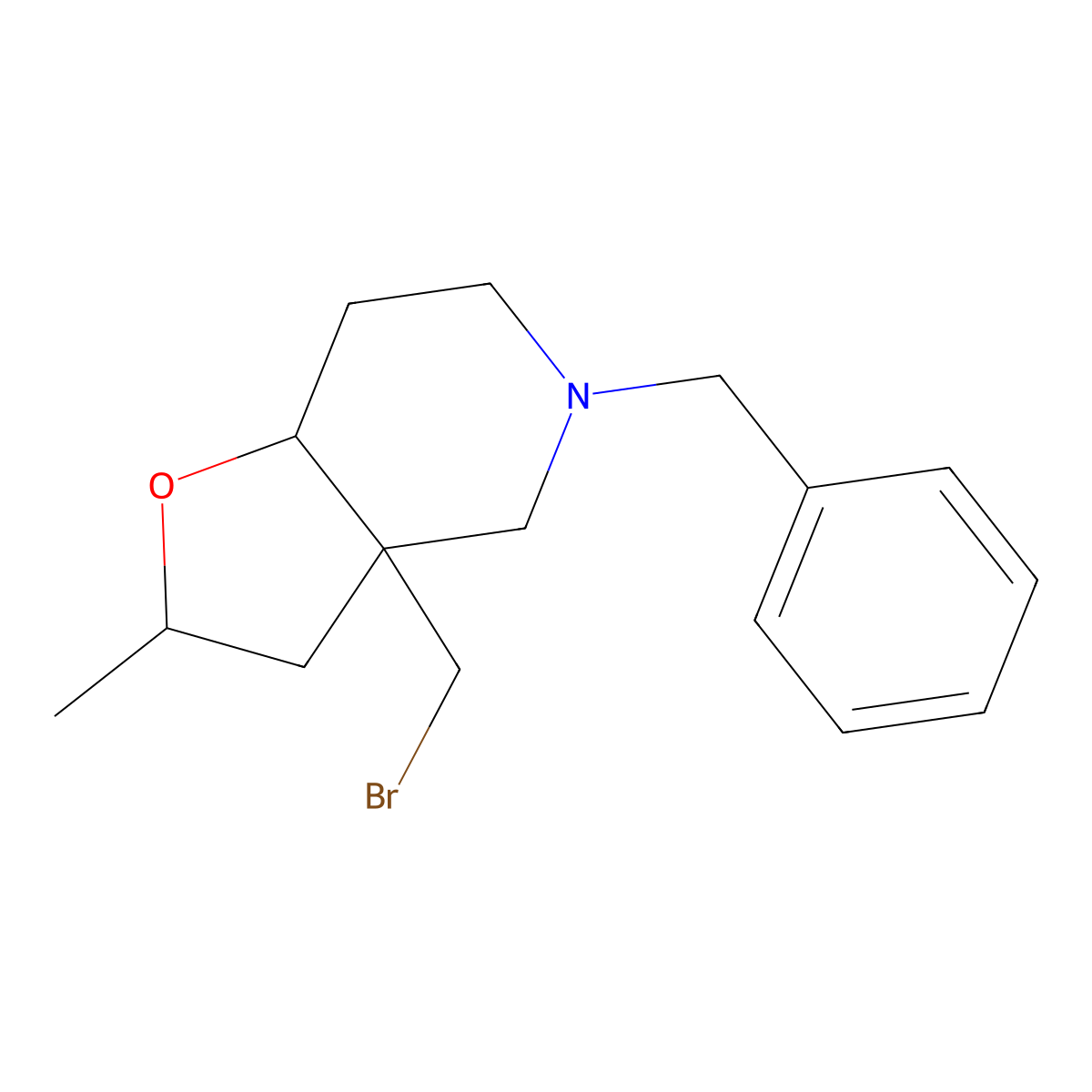 5-Benzyl-3a-(bromomethyl)-2-methyl-octahydrofuro[3,2-c]pyridine molecular structure, CAS 2059975-98-1