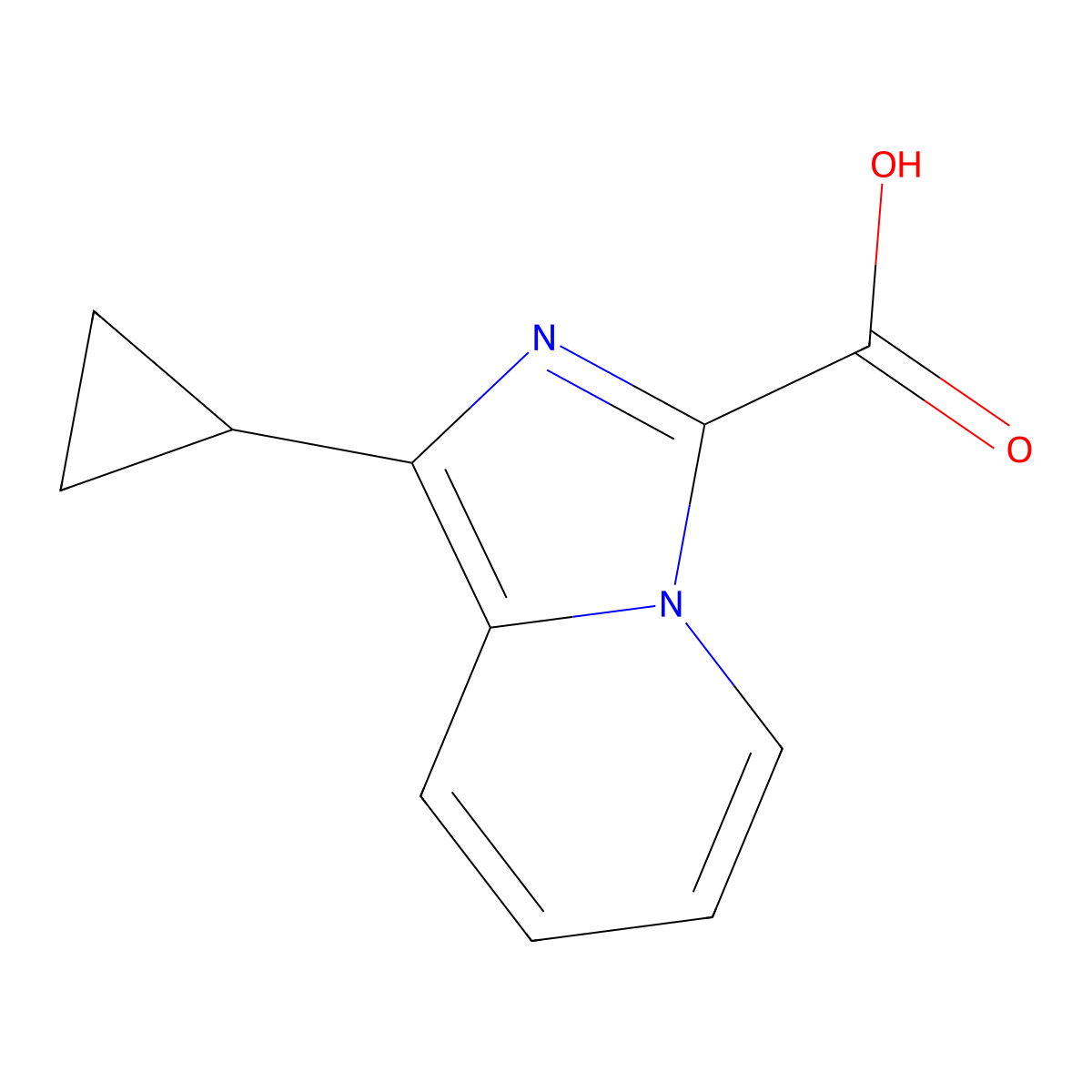 1-Cyclopropylimidazo[1,5-a]pyridine-3-carboxylic acid molecular structure, CAS 2059976-03-1