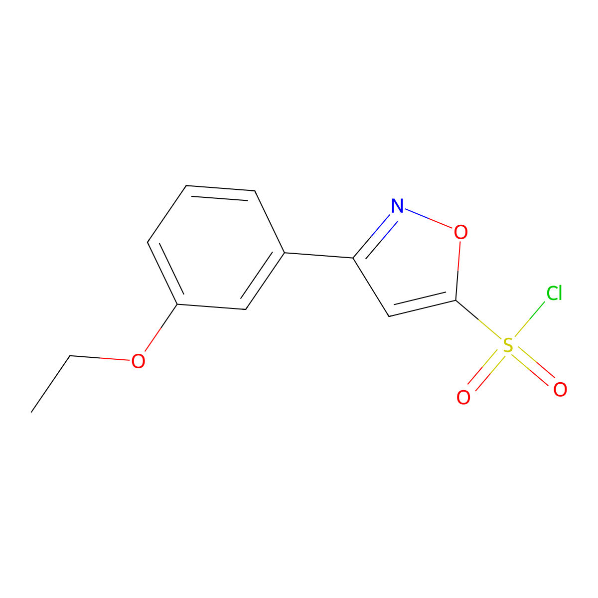 3-(3-Ethoxyphenyl)-1,2-oxazole-5-sulfonyl chloride molecular structure, CAS 2059976-06-4