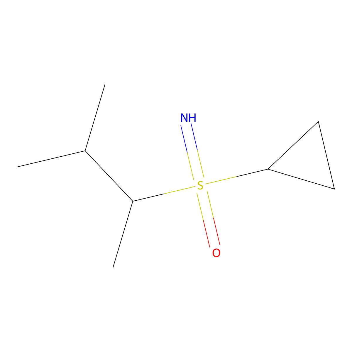 Cyclopropyl(imino)(3-methylbutan-2-yl)-lambda6-sulfanone molecular structure, CAS 2059976-08-6