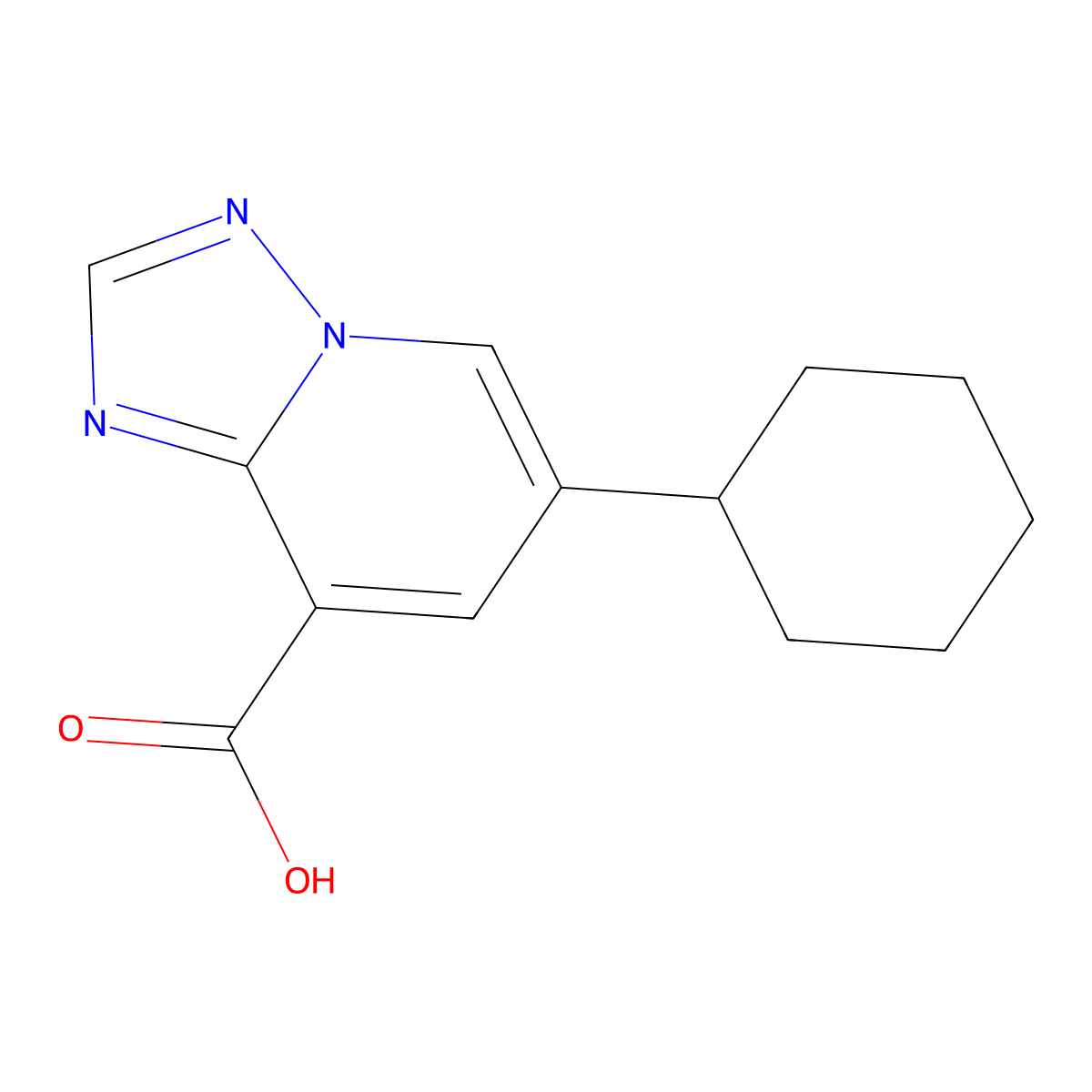 6-Cyclohexyl-[1,2,4]triazolo[1,5-a]pyridine-8-carboxylic acid molecular structure, CAS 2059976-12-2