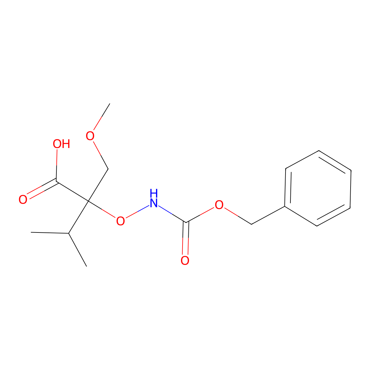 2-({[(Benzyloxy)carbonyl]amino}oxy)-2-(methoxymethyl)-3-methylbutanoic acid molecular structure, CAS 2059976-25-7