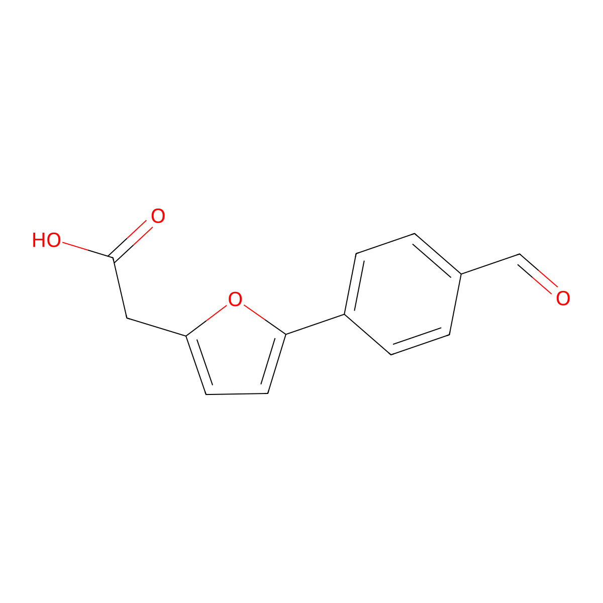 2-[5-(4-Formylphenyl)furan-2-yl]acetic acid molecular structure, CAS 2059987-19-6