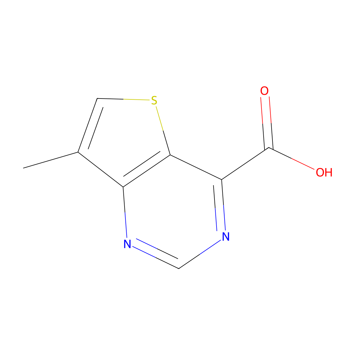 7-Methylthieno[3,2-d]pyrimidine-4-carboxylic acid molecular structure, CAS 2059987-21-0