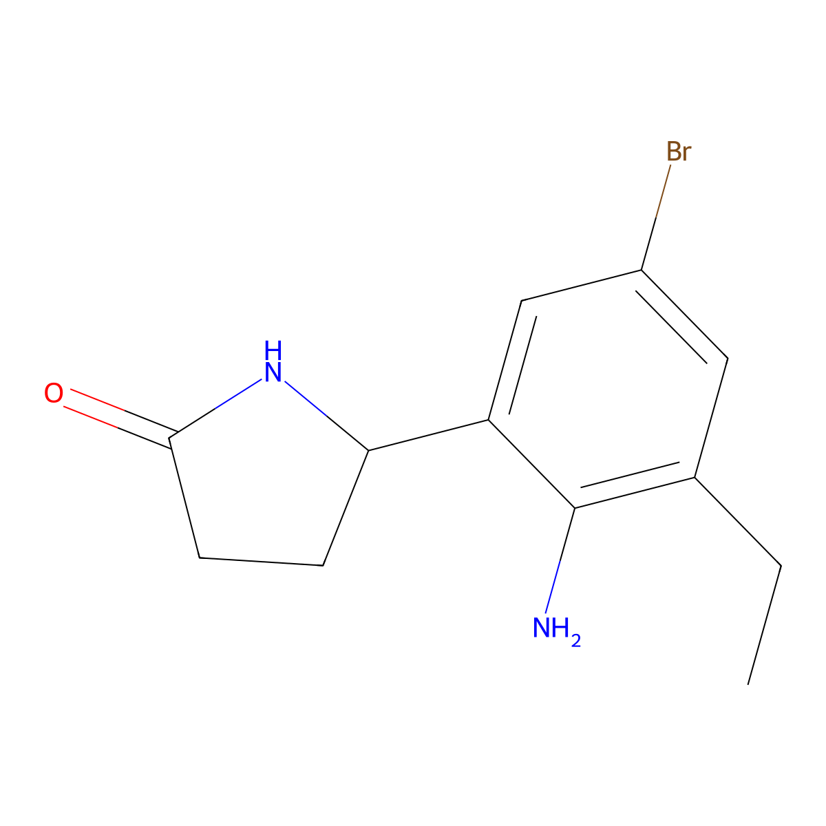 5-(2-Amino-5-bromo-3-ethylphenyl)pyrrolidin-2-one molecular structure, CAS 2059987-23-2