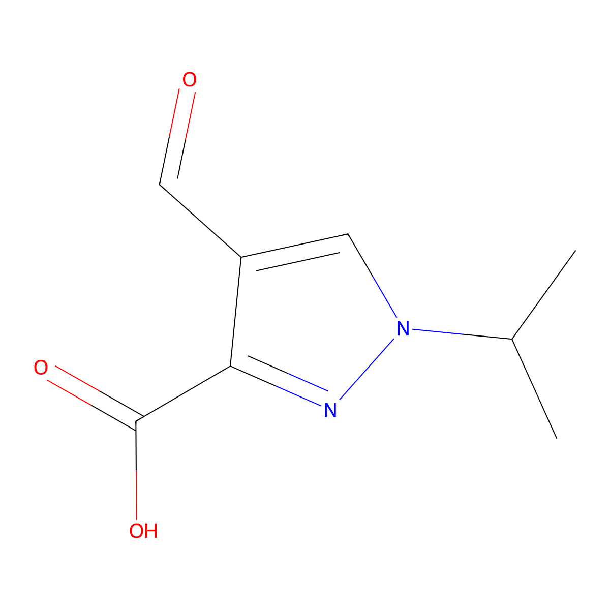 4-Formyl-1-(propan-2-yl)-1H-pyrazole-3-carboxylic acid molecular structure, CAS 2059987-29-8
