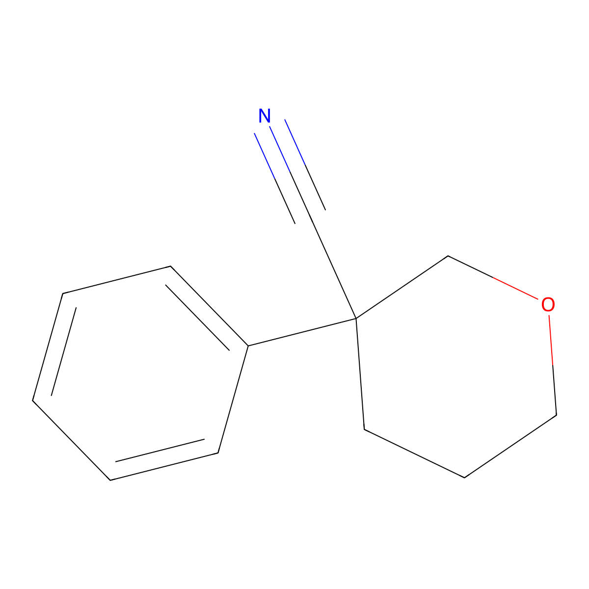 3-Phenyloxane-3-carbonitrile molecular structure, CAS 2059987-37-8