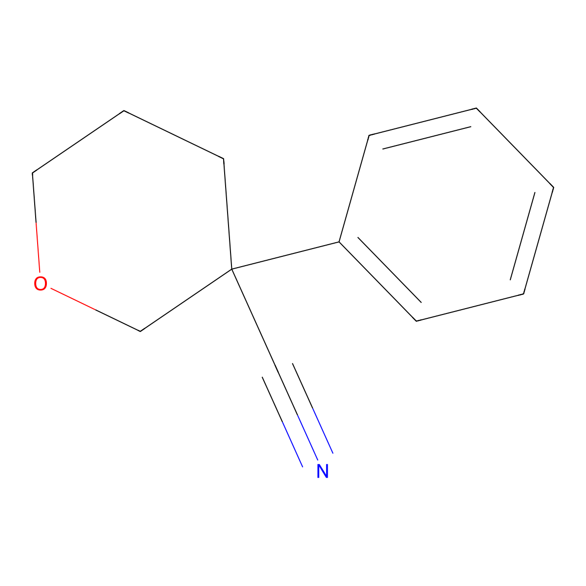 3-Phenyloxane-3-carbonitrile molecular structure, CAS 2059987-37-8