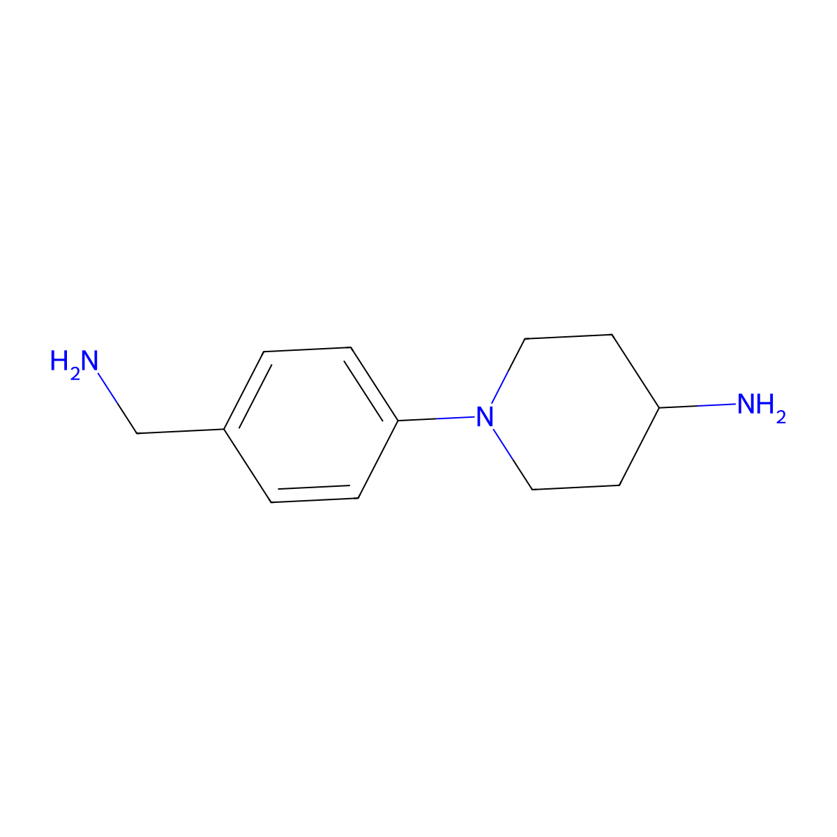 1-[4-(Aminomethyl)phenyl]piperidin-4-amine molecular structure, CAS 2059987-39-0