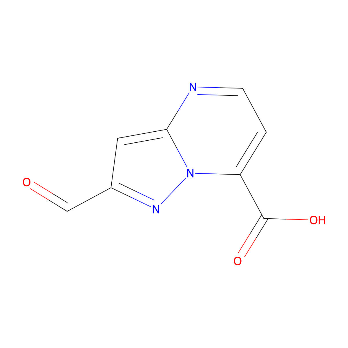 2-Formylpyrazolo[1,5-a]pyrimidine-7-carboxylic acid molecular structure, CAS 2059987-45-8
