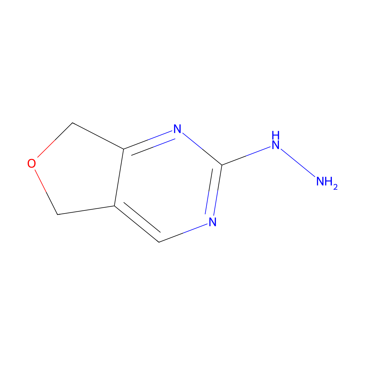 {5H,7H-furo[3,4-d]pyrimidin-2-yl}hydrazine molecular structure, CAS 2059987-46-9