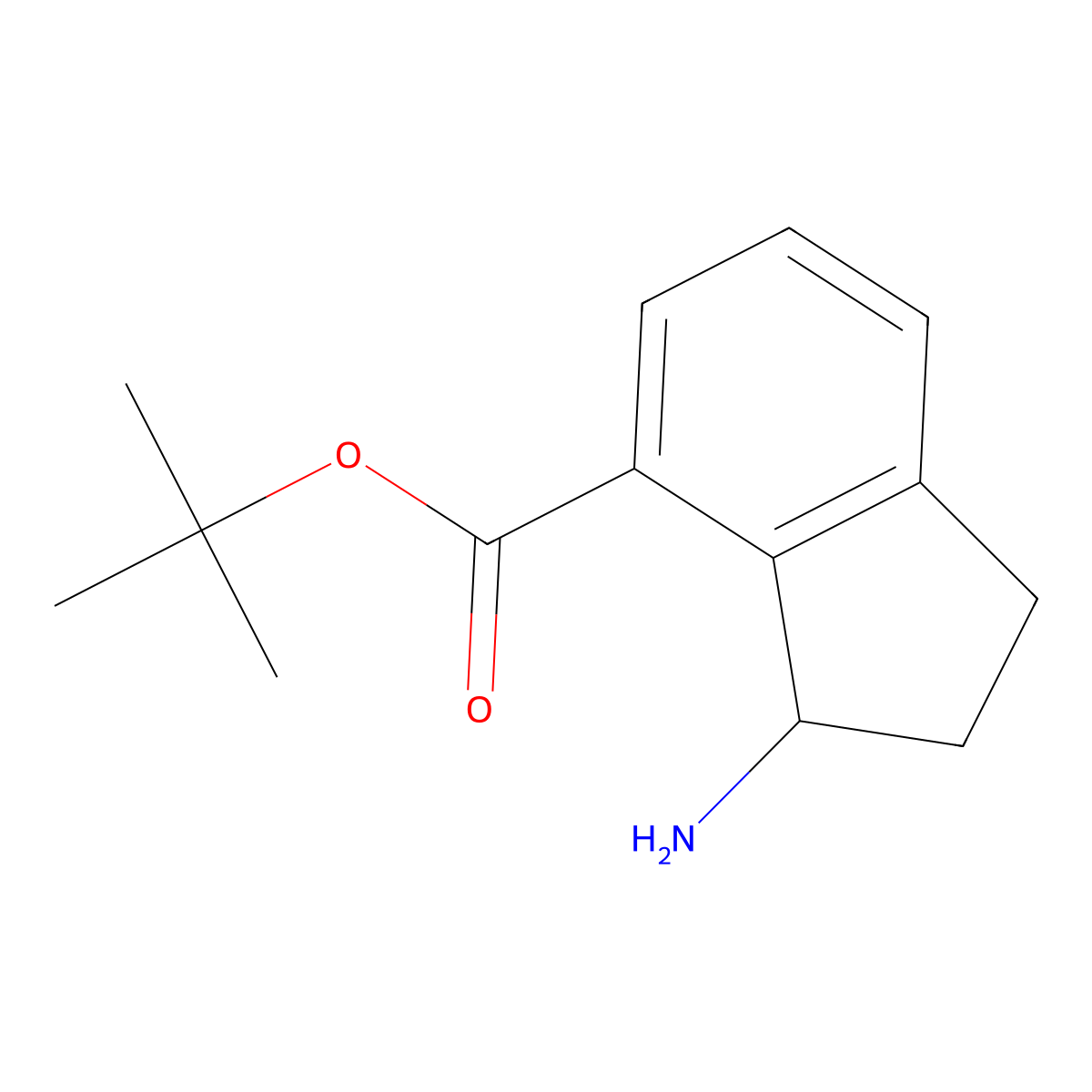 tert-Butyl 3-amino-2,3-dihydro-1H-indene-4-carboxylate molecular structure, CAS 2059987-47-0