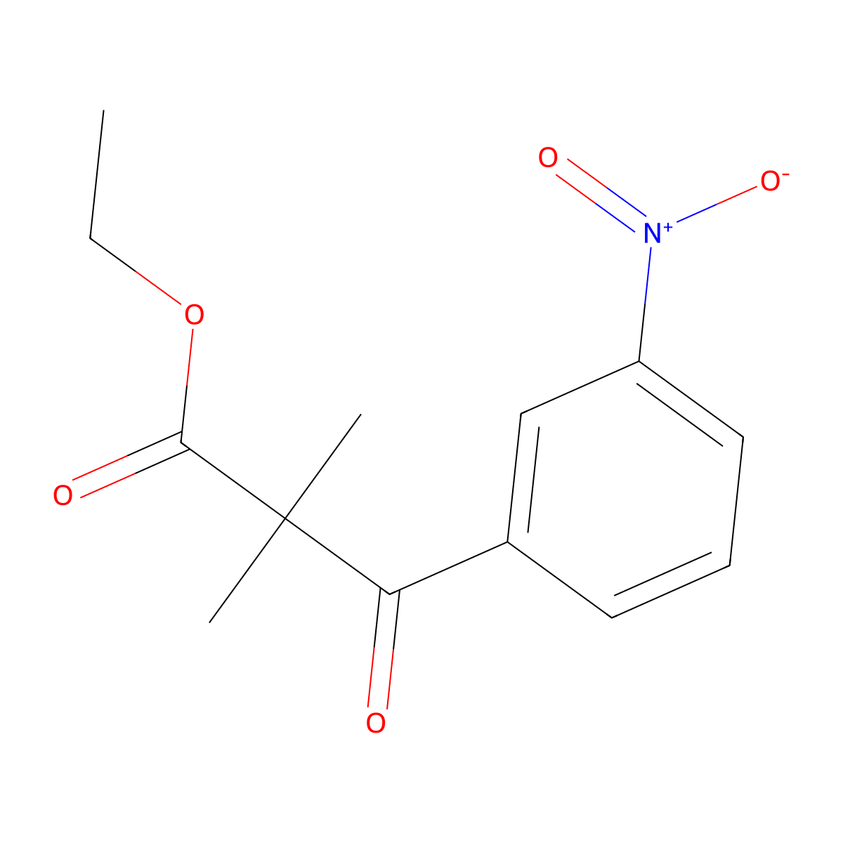 Ethyl 2,2-dimethyl-3-(3-nitrophenyl)-3-oxopropanoate molecular structure, CAS 2059987-49-2
