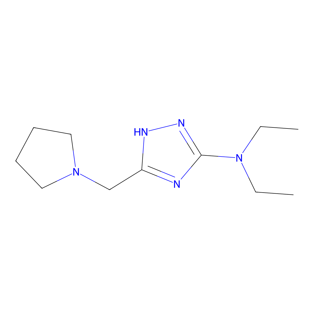 N,N-Diethyl-5-[(pyrrolidin-1-yl)methyl]-1H-1,2,4-triazol-3-amine molecular structure, CAS 2059987-57-2