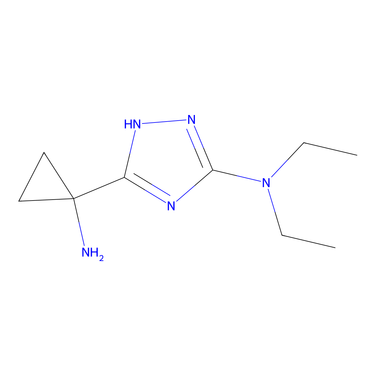 5-(1-Aminocyclopropyl)-N,N-diethyl-1H-1,2,4-triazol-3-amine molecular structure, CAS 2059987-58-3