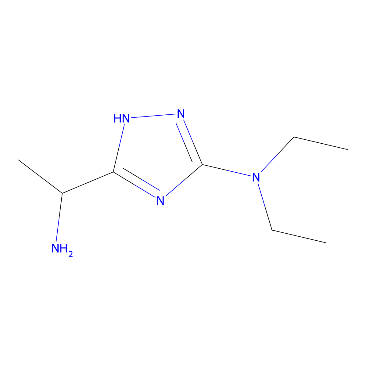 5-(1-Aminoethyl)-N,N-diethyl-1H-1,2,4-triazol-3-amine molecular structure, CAS 2059987-61-8