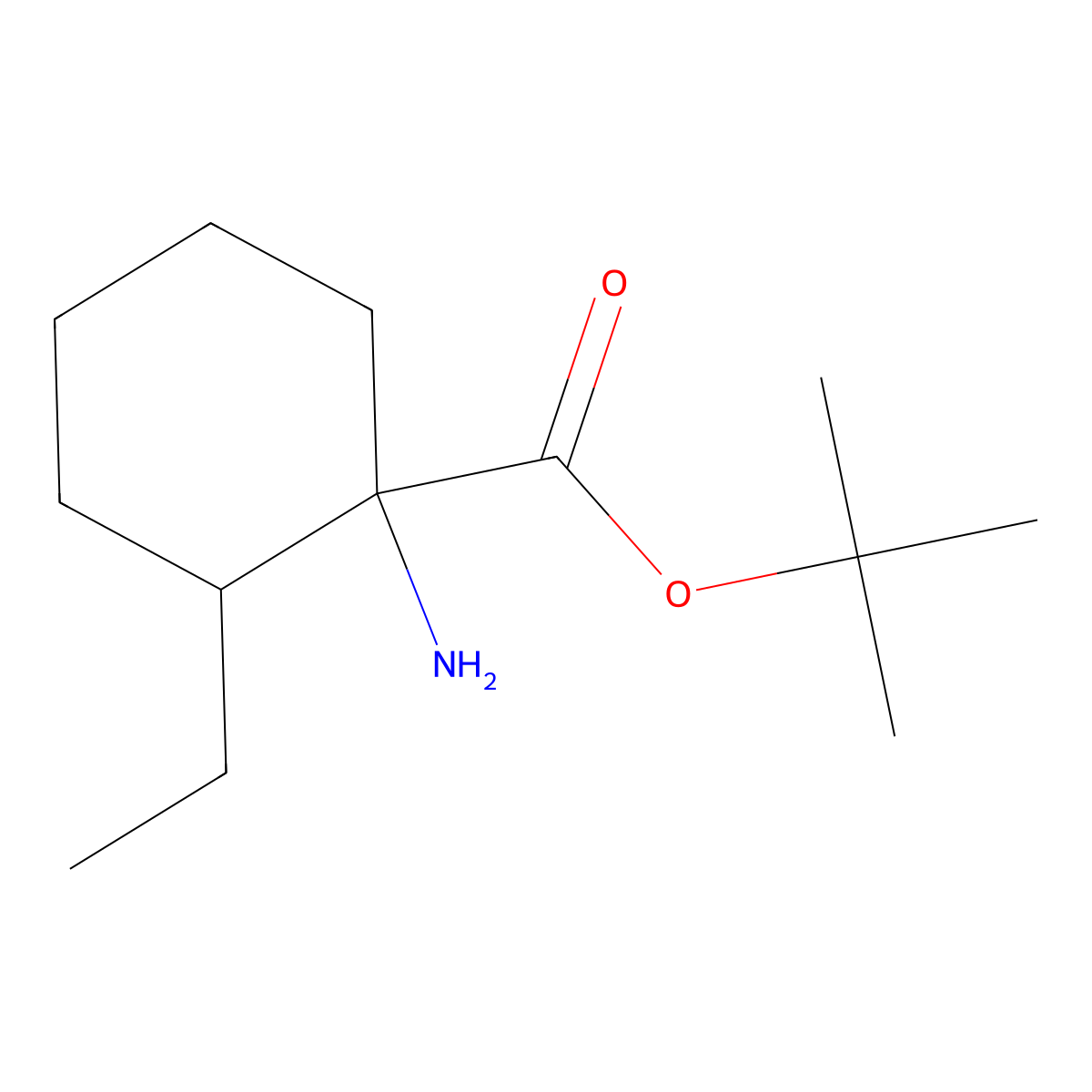 tert-Butyl 1-amino-2-ethylcyclohexane-1-carboxylate molecular structure, CAS 2059987-64-1