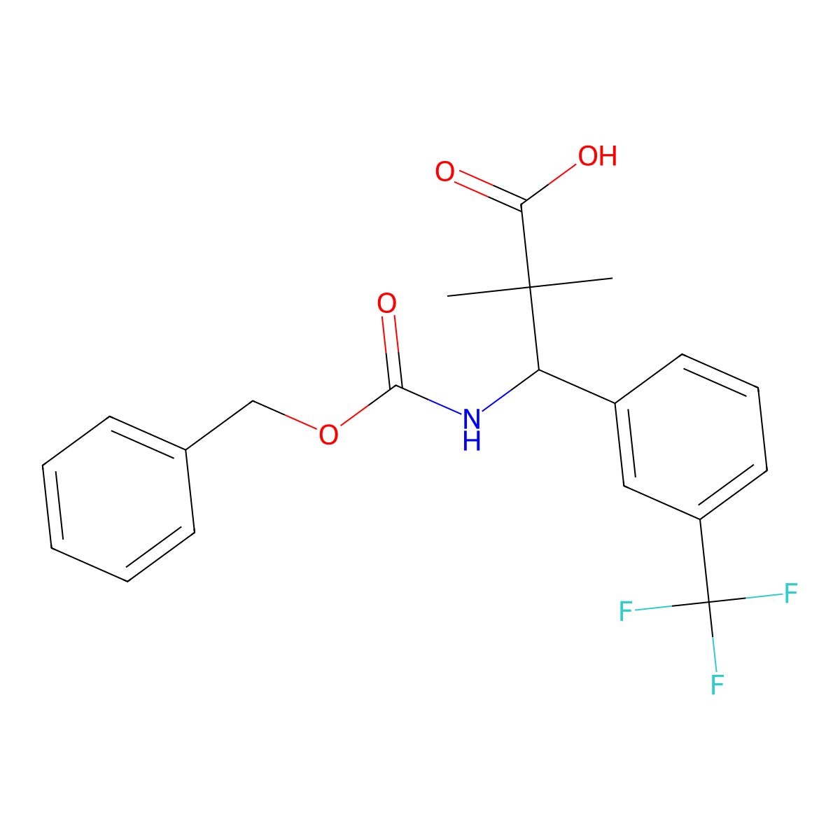 3-{[(Benzyloxy)carbonyl]amino}-2,2-dimethyl-3-[3-(trifluoromethyl)phenyl]propanoic acid molecular structure, CAS 2059987-65-2