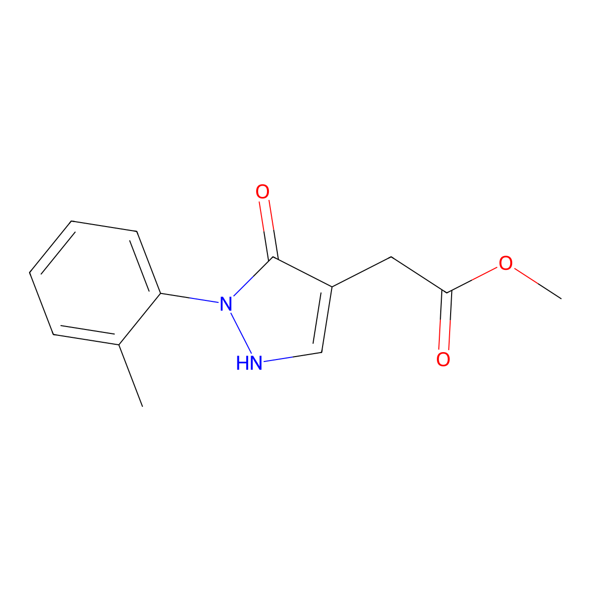 Methyl 2-[2-(2-methylphenyl)-3-oxo-2,3-dihydro-1H-pyrazol-4-yl]acetate molecular structure, CAS 2059987-71-0