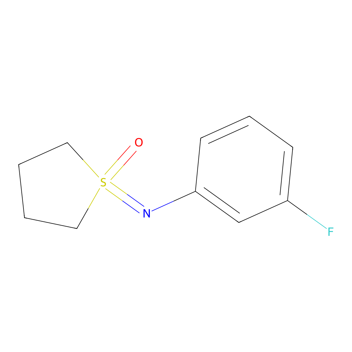 1-[(3-Fluorophenyl)imino]-1lambda6-thiolan-1-one molecular structure, CAS 2059987-79-8
