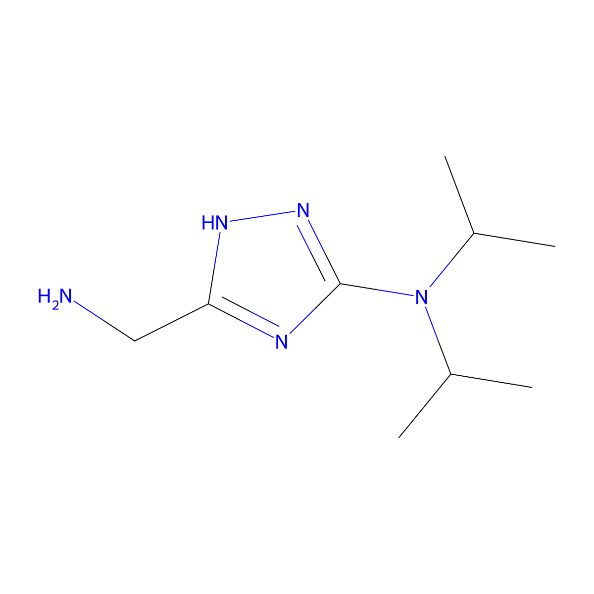 5-(Aminomethyl)-N,N-bis(propan-2-yl)-1H-1,2,4-triazol-3-amine molecular structure, CAS 2059987-83-4