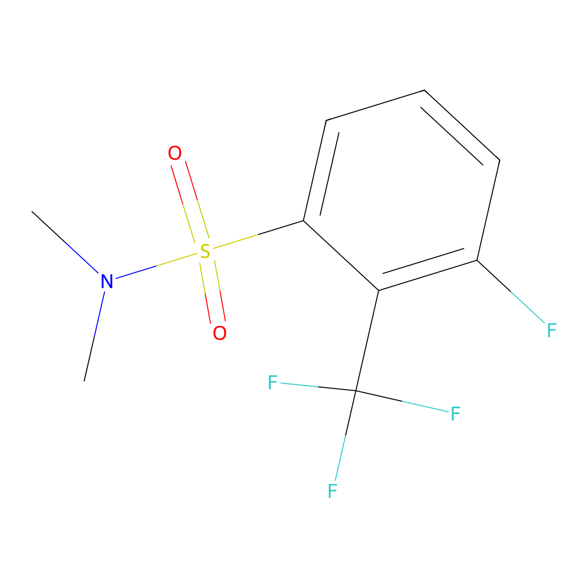3-Fluoro-N,N-dimethyl-2-(trifluoromethyl)benzene-1-sulfonamide molecular structure, CAS 2059987-88-9