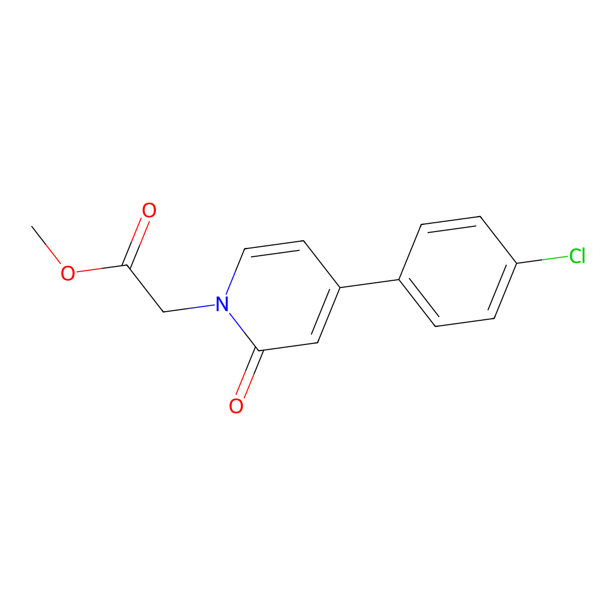 Methyl 2-[4-(4-chlorophenyl)-2-oxo-1,2-dihydropyridin-1-yl]acetate molecular structure, CAS 2059987-93-6