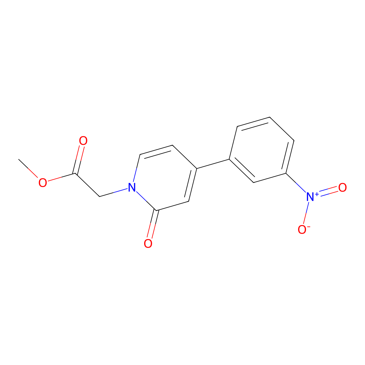 Methyl 2-[4-(3-nitrophenyl)-2-oxo-1,2-dihydropyridin-1-yl]acetate molecular structure, CAS 2059987-95-8