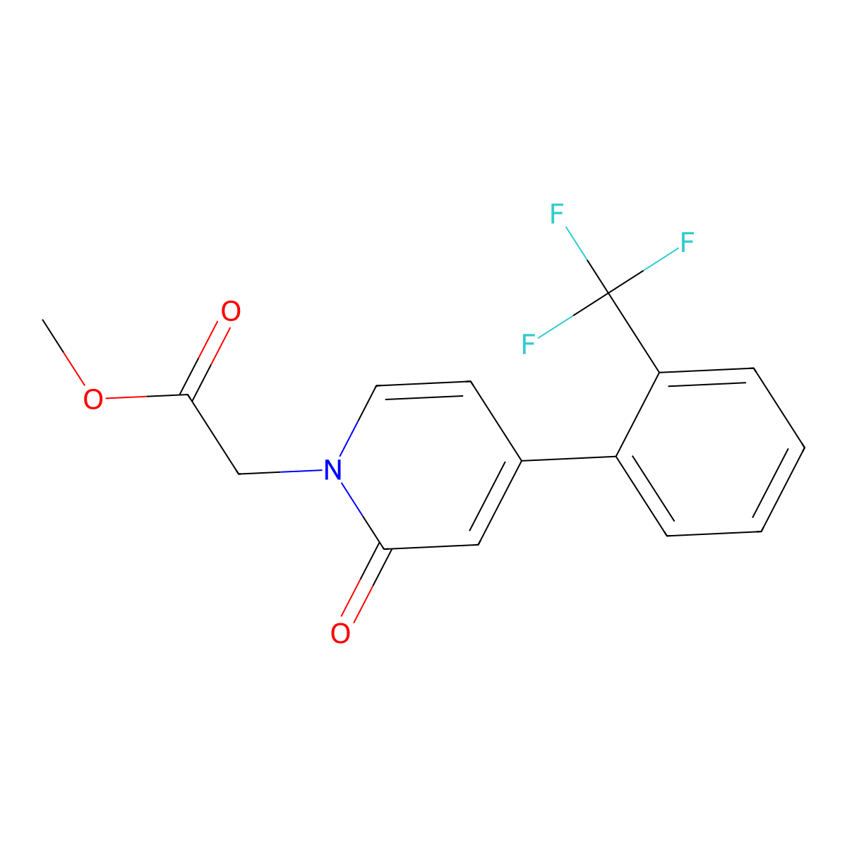 Methyl 2-{2-oxo-4-[2-(trifluoromethyl)phenyl]-1,2-dihydropyridin-1-yl}acetate molecular structure, CAS 2059987-98-1