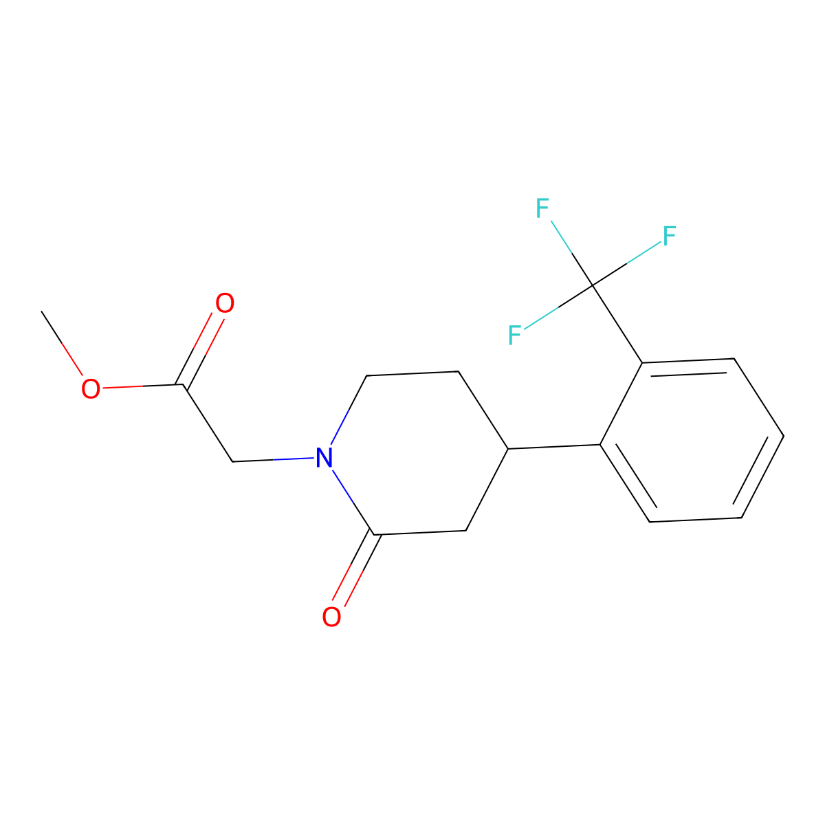 Methyl 2-{2-oxo-4-[2-(trifluoromethyl)phenyl]piperidin-1-yl}acetate molecular structure, CAS 2059988-00-8