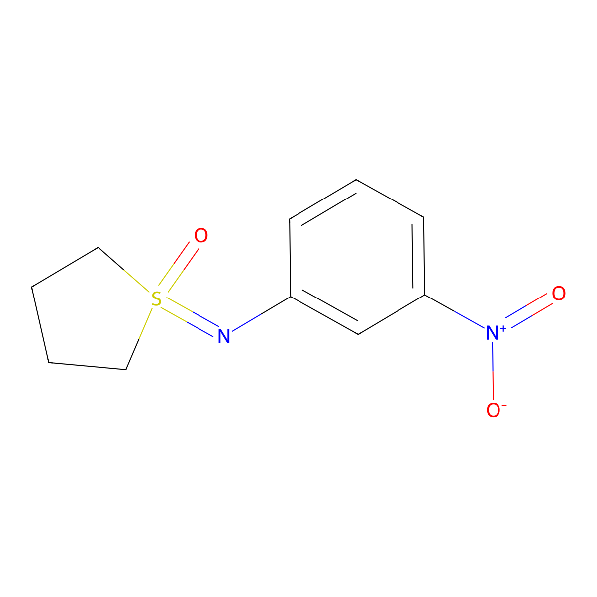 1-[(3-Nitrophenyl)imino]-1lambda6-thiolan-1-one molecular structure, CAS 2059988-02-0