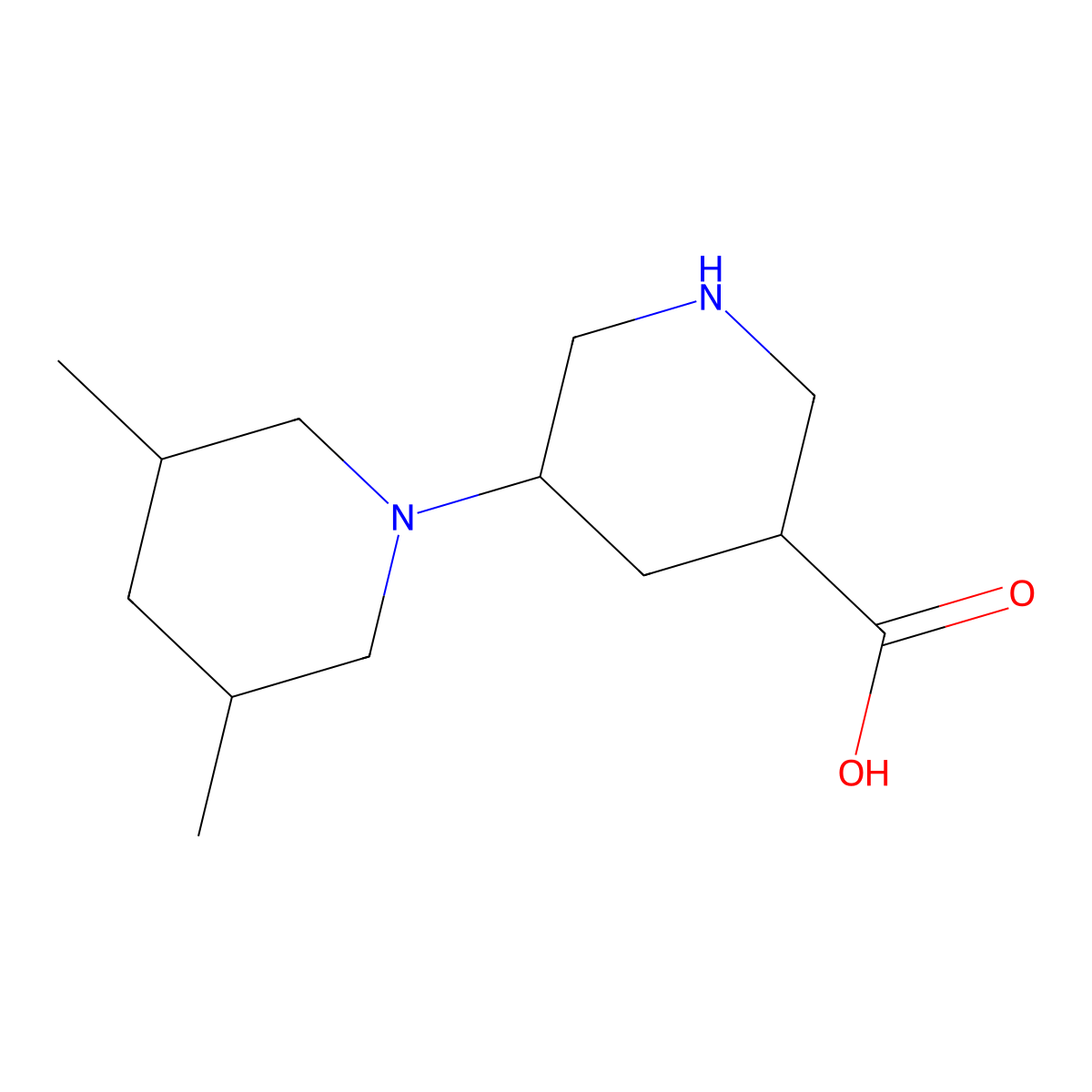 5-(3,5-Dimethylpiperidin-1-yl)piperidine-3-carboxylic acid molecular structure, CAS 2059988-05-3