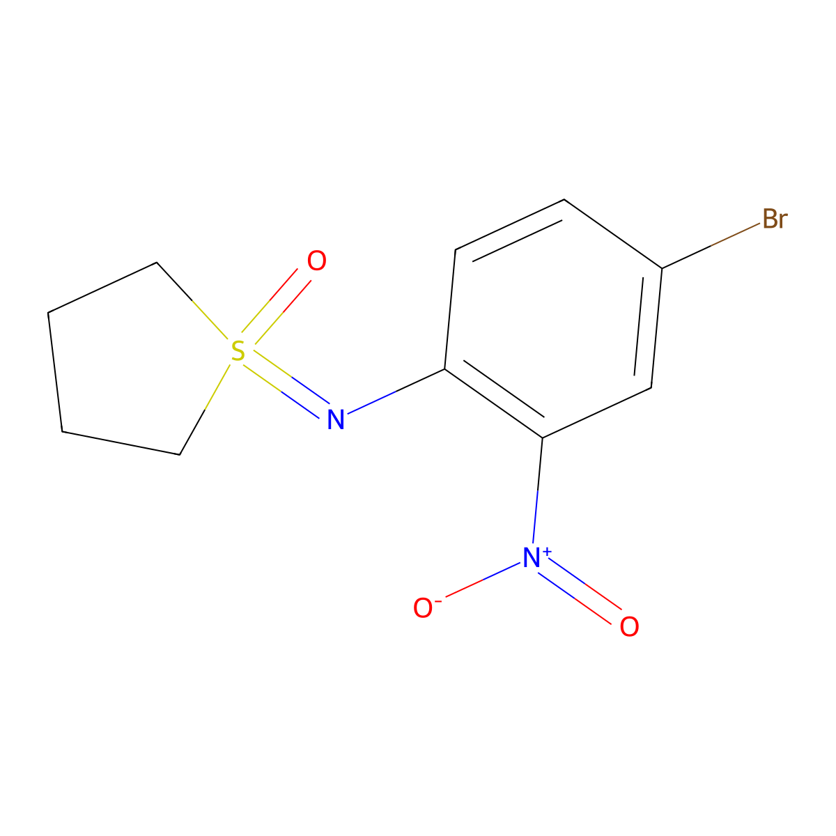 1-[(4-Bromo-2-nitrophenyl)imino]-1lambda6-thiolan-1-one molecular structure, CAS 2059988-33-7