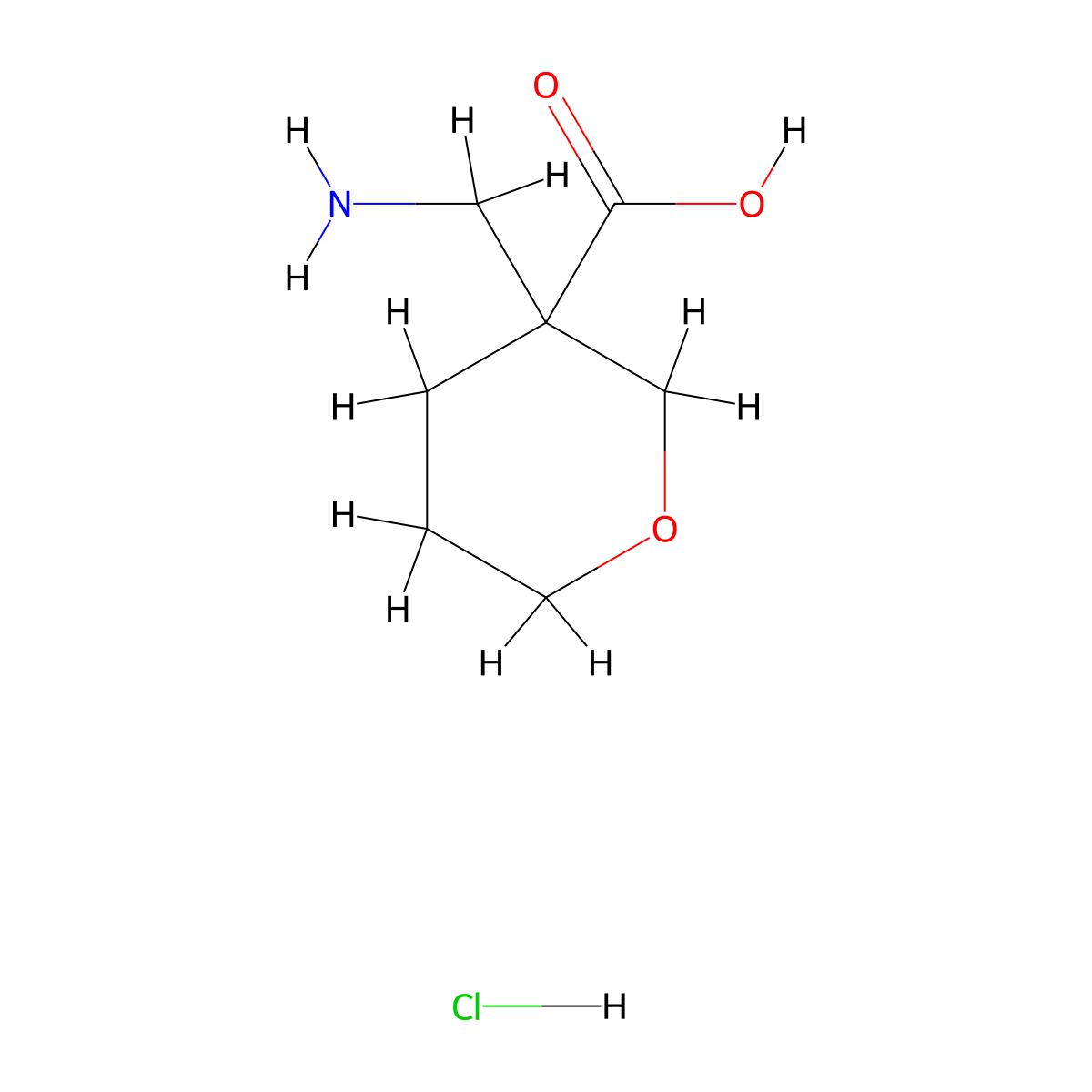 3-(Aminomethyl)oxane-3-carboxylic acid hydrochloride molecular structure, CAS 2059988-37-1