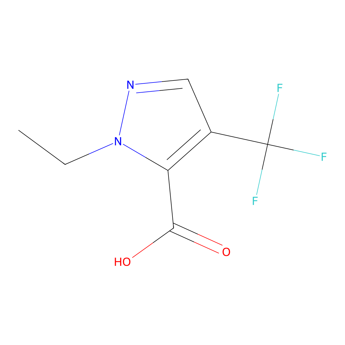 1-Ethyl-4-(trifluoromethyl)-1H-pyrazole-5-carboxylic acid molecular structure, CAS 2059988-43-9