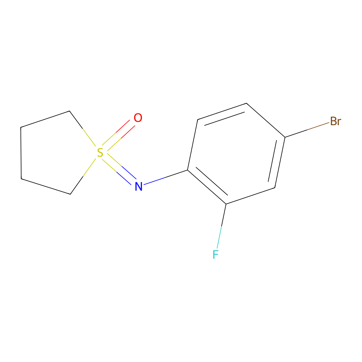 1-[(4-Bromo-2-fluorophenyl)imino]-1lambda6-thiolan-1-one molecular structure, CAS 2059988-45-1