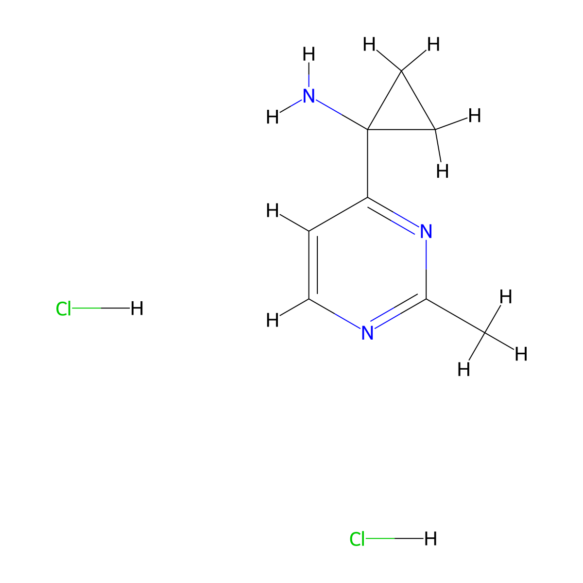 1-(2-Methylpyrimidin-4-yl)cyclopropan-1-amine dihydrochloride molecular structure, CAS 2059988-49-5