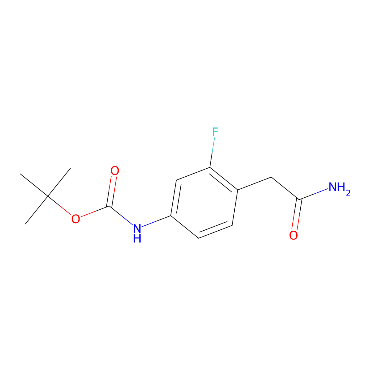 tert-Butyl N-[4-(carbamoylmethyl)-3-fluorophenyl]carbamate molecular structure, CAS 2059988-54-2